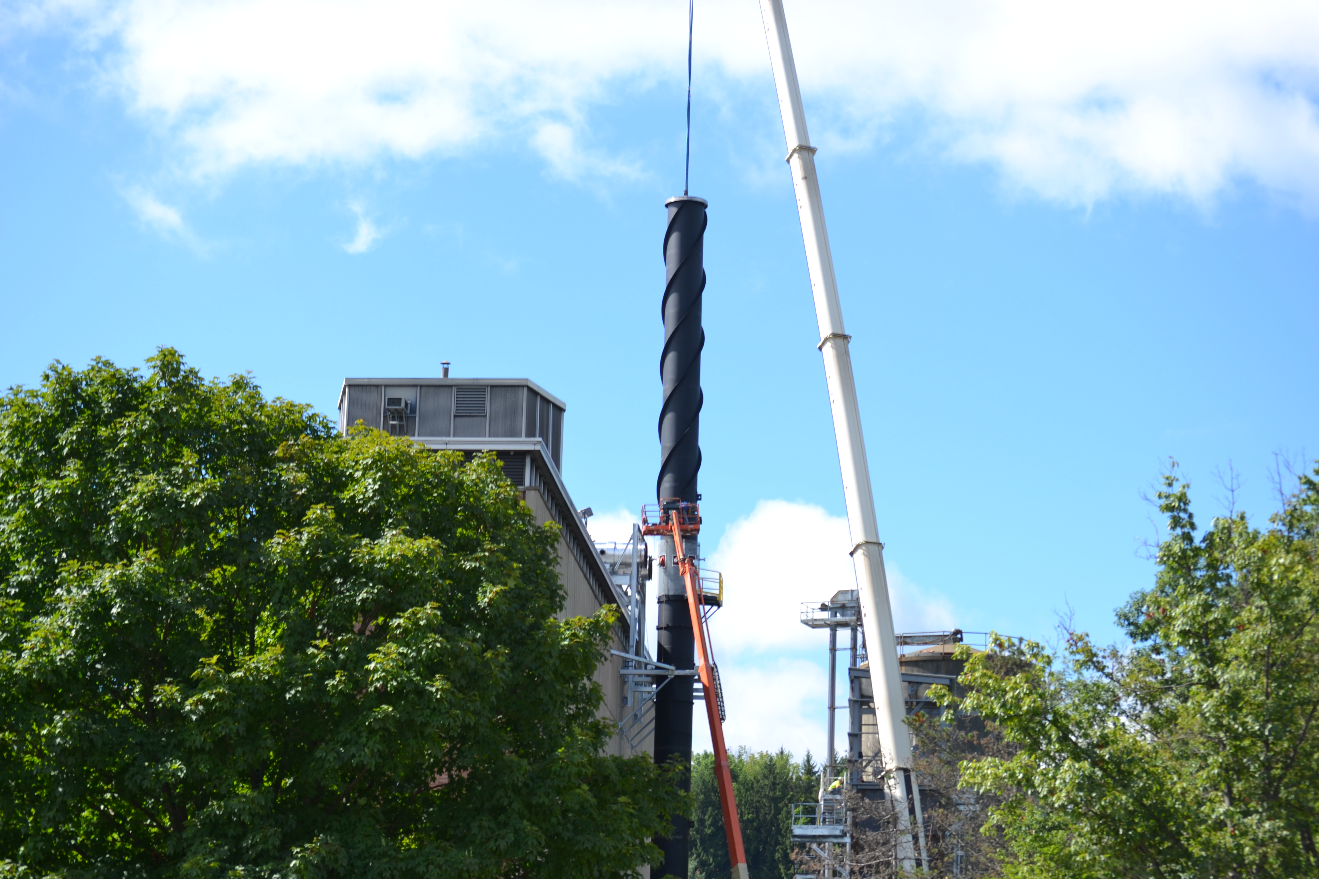SUNY Binghamton Heating Plant Stack Erection Northeast Millwrights